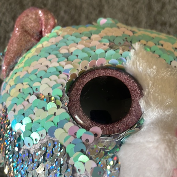 TY WHIMSY limited collection flippables sequin cat 2019 9” plush squish furry - Picture 13 of 13
